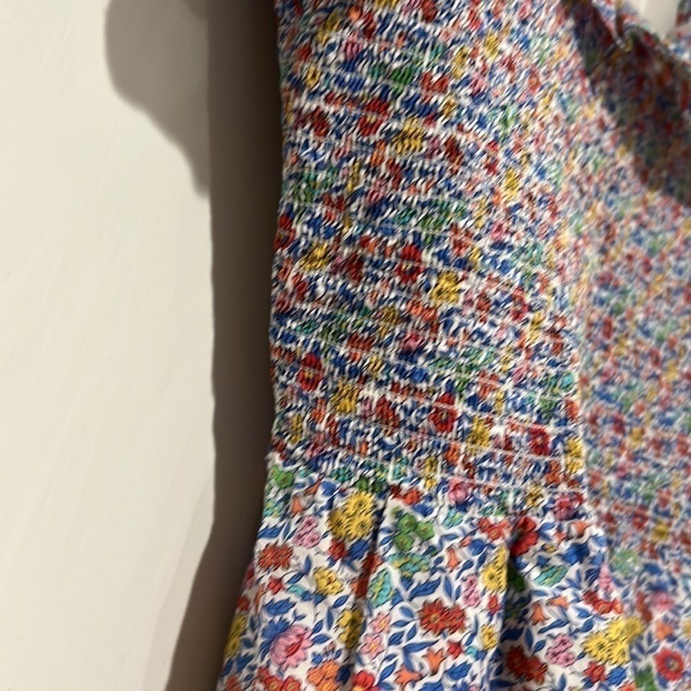 J. Crew Ruffle Smocked liberty print tank - Picture 2 of 5